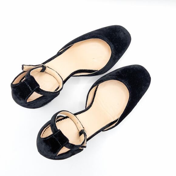 J.Crew Women’s Heels City Sparkle Evening Chic Black Velvet Rhinestone Block 5 - Picture 10 of 11